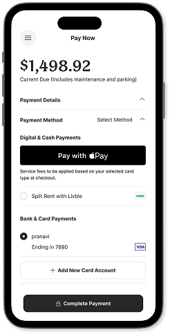 Pay Now screen